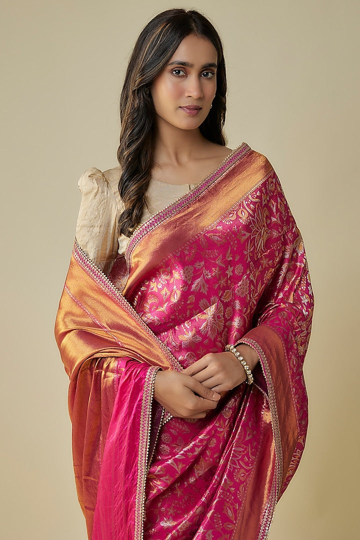 Majestic Saree with Fine Zari and Stone Work for Luxurious Celebrations for Women