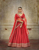 Taffeta Silk Lehenga and Choli With Net Dupatta