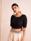 Chanderi Black Blouse