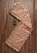 Peach colored Net Dupatta