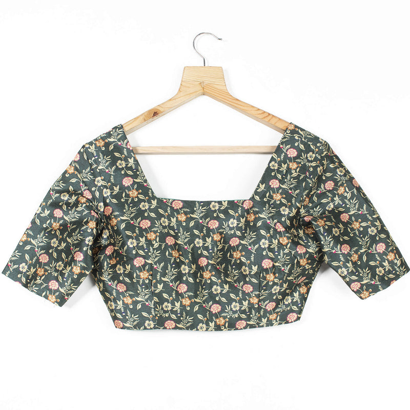 Floral Printed  Silk Blouse