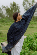 Ajrakh Handblock Printed  Blue Dupatta