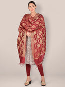 Red Banarasi Silk Dupatta