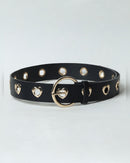 Black Heart Leather Belt