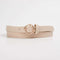 Beige Solid Leather Belt