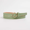 Women Solid Green Leather Belt