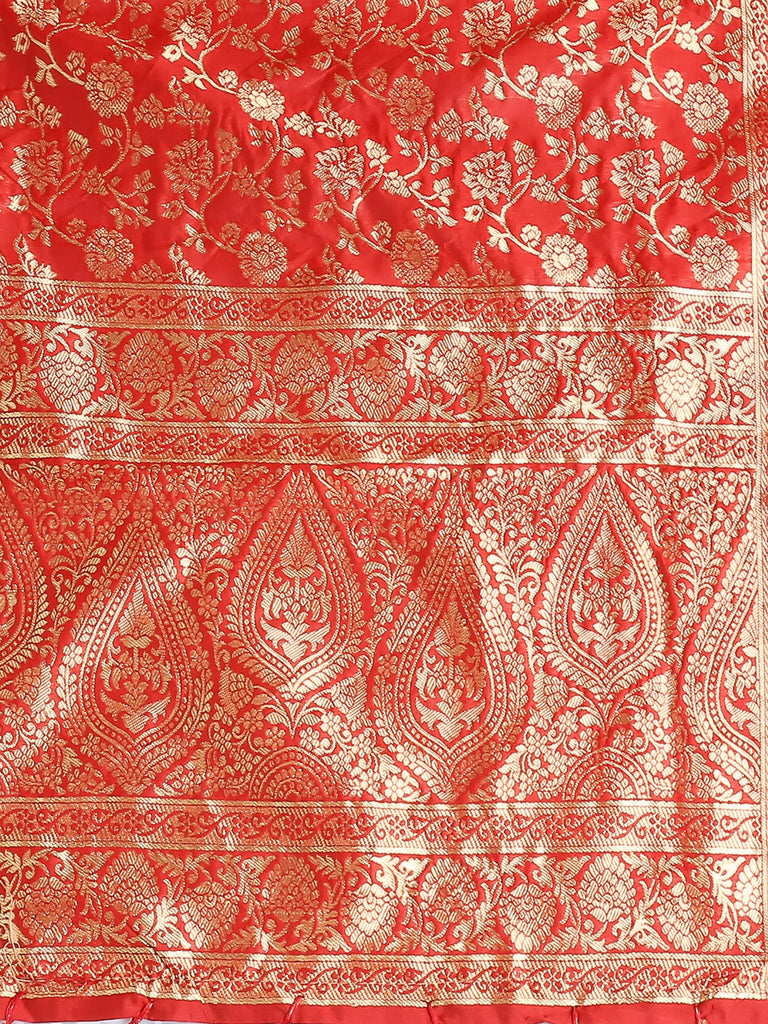 Red Banarasi Silk Dupatta