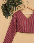 Maroon Sequins Embroidery Blouse