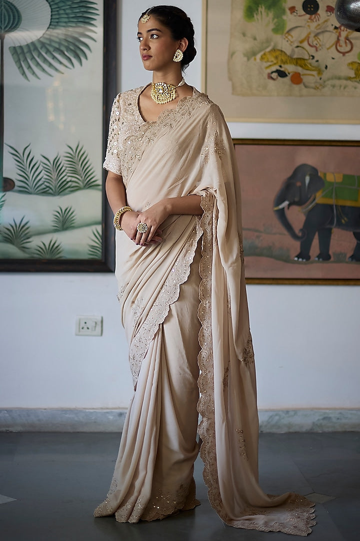 Grand Saree with Exquisite Zari and Stone Work for Timeless Celebrations for Women