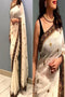 Designer One piece White Colored Silk Fancy Saree SY 6576