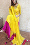 Yellow Color Regular Wear Pure Silk Salwar Suits