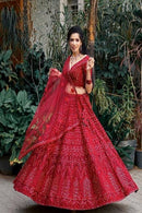 Silk Multi Layered Maroon Lehenga With Embroidery Blouse