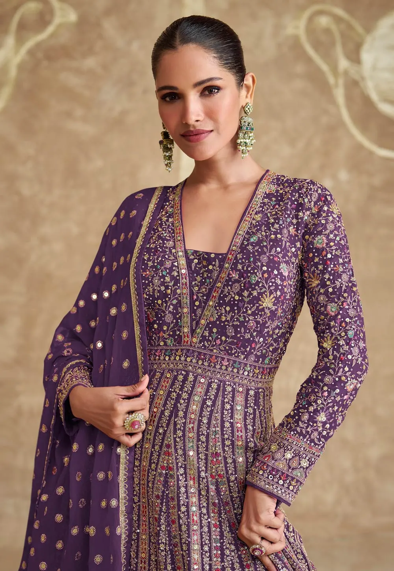 Exquisite Heavy Ethnic Gown with Intricate Handwork and Luxe Finish for Women