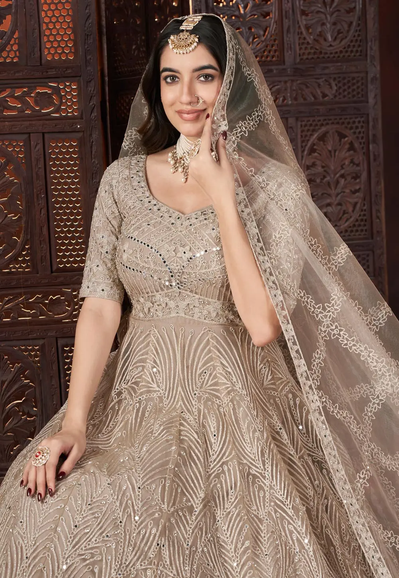 Richly Detailed Heavy Ethnic Wedding Gown with Elegant Craftsmanship for Brides For Women