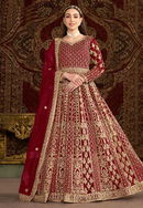 Traditional Heavy Wedding Gown with Stunning Ethnic Embroidery and Bridal Elegance For Women