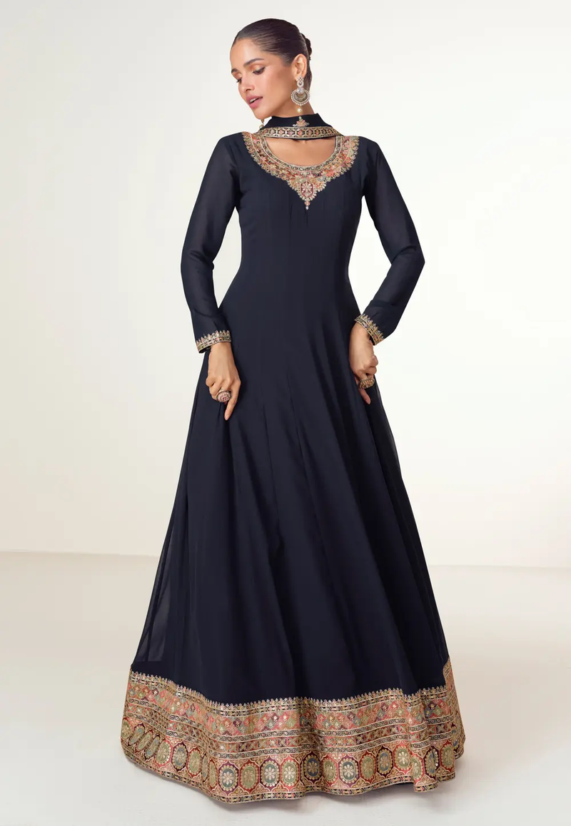 Simple yet Elegant Heavy Ethnic Gown with Intricate Work For Women