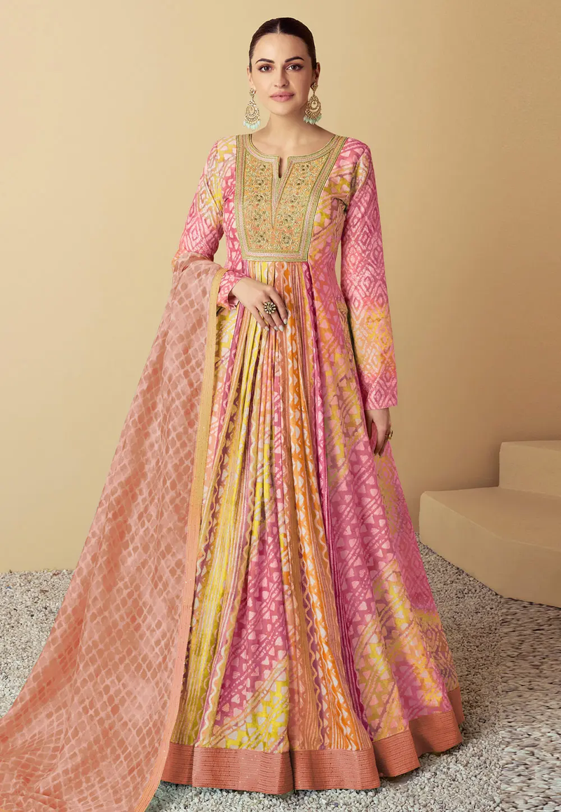 Elegant Heavy Ethnic Gown with Premium Embroidery and Bridal Detailing for Women