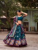 WEDDING SPECIAL MULTICOLOUR COTTON KUTCHI PATCHWORK LEHENGA CHOLI WITH DUPATTA SET FOR WOMEN