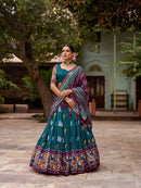 WEDDING SPECIAL MULTICOLOUR COTTON KUTCHI PATCHWORK LEHENGA CHOLI WITH DUPATTA SET FOR WOMEN