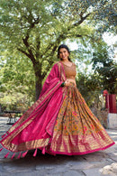 WEDDING SPECIAL MULTICOLOUR COTTON KUTCHI PATCHWORK LEHENGA CHOLI WITH DUPATTA SET FOR WOMEN