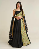 Stylish Multicolor Faux Georgette Lehenga Choli With Thread Embroidery For Women