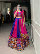 Multi Color Wedding Special Kutchi Gamthi Work Lehenga Choli For Women