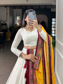 Wedding Special Multicolor Cotton Patchwork Lehenga Choli With Dupatta Set For Women