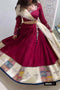 Glamorous Rayon Bridal Lehenga Choli In Wine With Dupatta Price