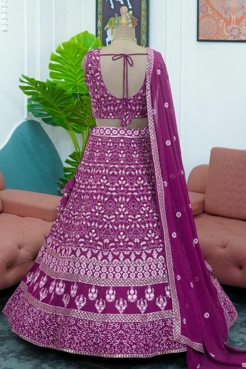 Purple lehenga choli for women indian wedding wear lehengas bridal party wear reception wear function