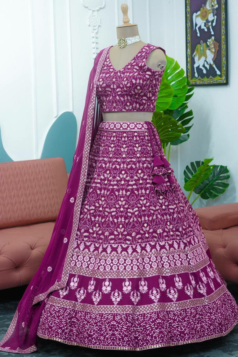 Purple lehenga choli for women indian wedding wear lehengas bridal party wear reception wear function