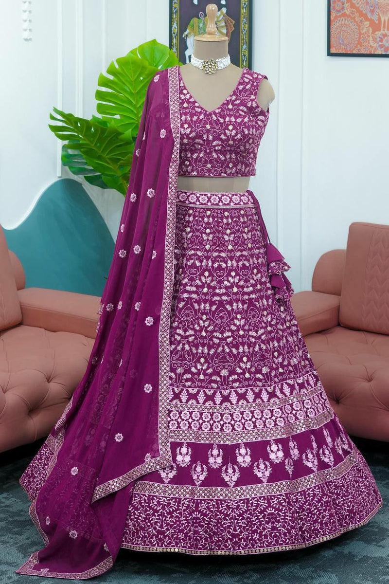 Purple lehenga choli for women indian wedding wear lehengas bridal party wear reception wear function