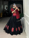 Sangeet Night Special Cotton Kutchi Patchwork Black Lehenga Choli For Women