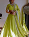 Stylish Light Green Faux Georgette Lehenga Choli With Thread Embroidery For Women