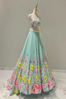 Thread Sequins Faux Georgette Lehenga For Women