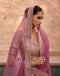 Pink Heritage Bridal Designer Lehenga with All Over Embroidery Work For Women