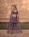 Purple Heritage Designer Lehenga with All Over Embroidery Work For Women