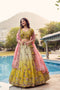 Multi color Indian Wedding Lehenga Choli in Jaipuri Silk With Sequence Embroidery For Women