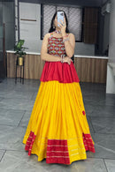 Kediya style Yellow Lehenga Embroidered Lehenga Choli For Women