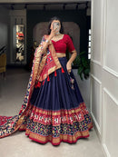 WEDDING SPECIAL MULTICOLOUR COTTON KUTCHI PATCHWORK LEHENGA CHOLI WITH DUPATTA SET FOR WOMEN