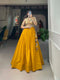 Yellow Color Sabyasachi Kutchi Gamthi Work Lehenga Choli For Women