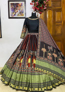 WEDDING SPECIAL MULTICOLOUR COTTON KUTCHI PATCHWORK LEHENGA CHOLI WITH DUPATTA SET FOR WOMEN