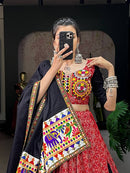 Multi Color Sabyasachi Kutchi Gamthi Work Lehenga Choli For Women