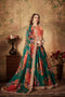 Multi Color Printed Faux Georgette Lehenga Choli With Thread Embroidery For Women