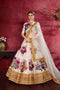 Multi Color Printed Faux Georgette Lehenga Choli With Thread Embroidery For Women