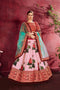 Multi Color Printed Faux Georgette Lehenga Choli With Thread Embroidery With Dupatta Set For Women