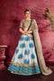 Multi Color Printed Faux Georgette Lehenga Choli With Thread Embroidery With Dupatta Set For Women