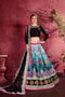 Multi Color Printed Faux Georgette Lehenga Choli With Thread Embroidery With Dupatta Set For Women