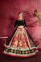 Multi Color Printed Faux Georgette Lehenga Choli With Thread Embroidery With Dupatta Set For Women