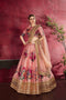 Multi Color Printed Faux Georgette Lehenga Choli With Thread Embroidery With Dupatta Set For Women