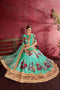 Multi Color Printed Faux Georgette Lehenga Choli With Thread Embroidery With Dupatta Set For Women